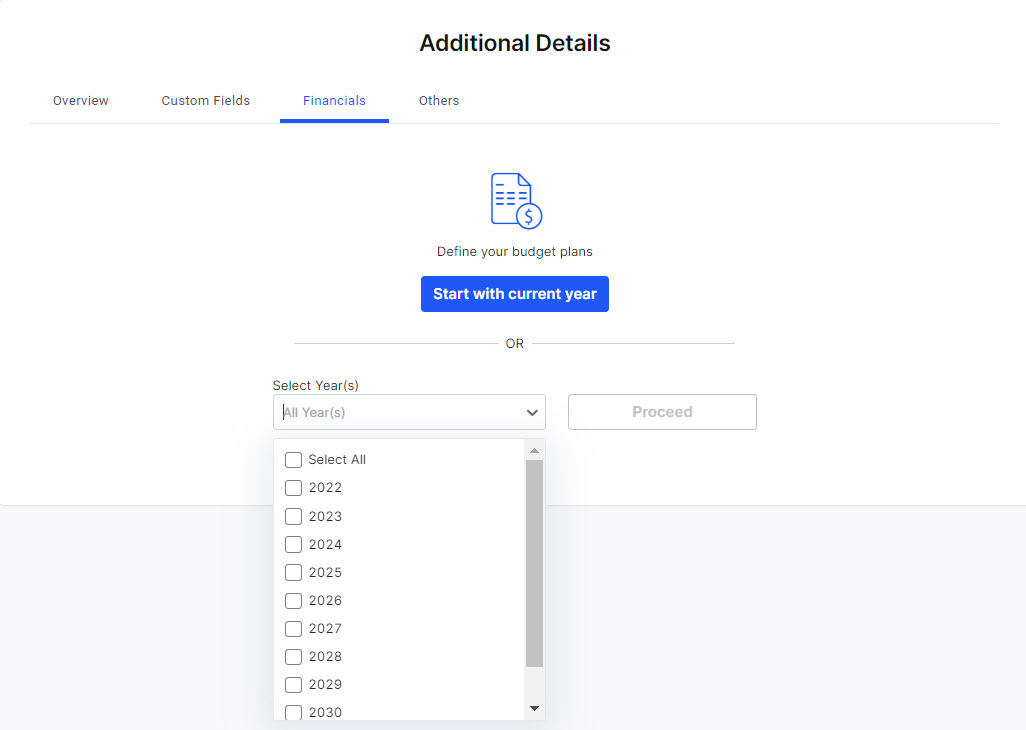 Financials Tab of Product Portfolio